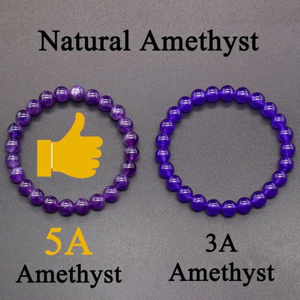 5a AMETHYST bileklik gerçek doğal taştan yapılmış boncuk gövdeli geniune orijinal kristal kadınlar için orijinal kristal pulsera 240423