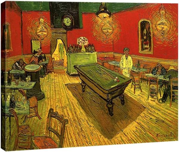 Ночное кафе в месте Lamartine в Arles Classic Canvas Prints Wall Art от Van Gogh Знаменитая абстрактная масляная картины