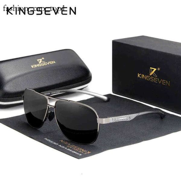 Дизайнерские солнцезащитные очки Kingseven солнцезащитные очки Lunettes de soleil polarises marque pour homme et femme en antuminum effet miroir uv400 kingseven brand очки ab76