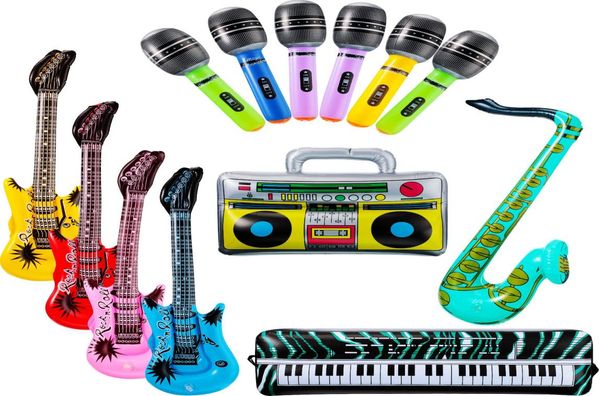 Другое событие вечеринка поставляет 13 Piecelot Toy Rock Star Toy Set 1 Radio 4 Guitar 6 Микрофона Саксофон Клавина PIANO Prop2726064