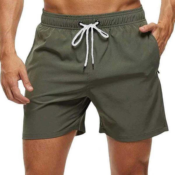 Herren -Shorts Herren schwimmen Trunks Strand Shorts Kordelstring mit Maschenfutter elastischer Taille schlicht atmungsaktives, lässiges tägliches Strtwear Y240507