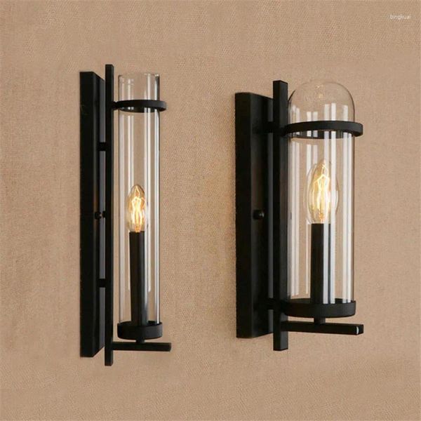 Lâmpada de parede estilo loft industrial vintage led edison sconce ferro luminárias de vidro luminárias de decoração de casa lampara pared