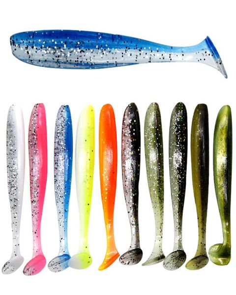 10pcsbag 7cm 2g Shiner Shineflip Lools Shad Wobbler Силиконовая приманка морской червя Shigbait Streater Silicone Martificial Double Color Lure SPI9201295