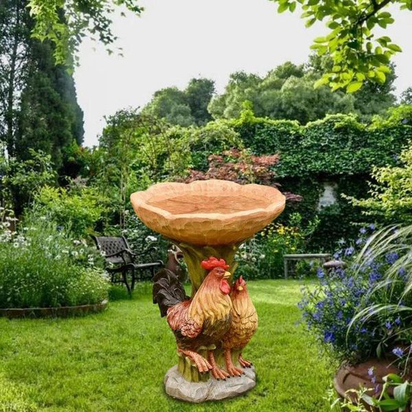 Decorações de jardim ROOSTE ESTÁTIA Feliz Landscape Resina Alimentador de Bird Banheiro Tigela para Varanda ao ar livre Hummingbird Warming Housewarming