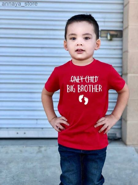 T-shirts O único filho mais velho irmão para a gravidez anuncia camisetas infantis de mangas curtas engraçadas camisetas infantis camisetas casuais