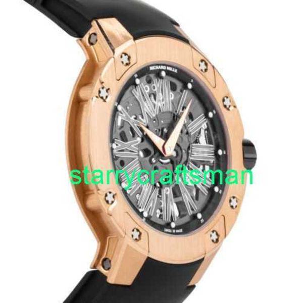 RM Luxury Watches Watch Mechanical Mills RM033 Automático 45mm Men Rose Men Strap Watch RM033 e RG STJS