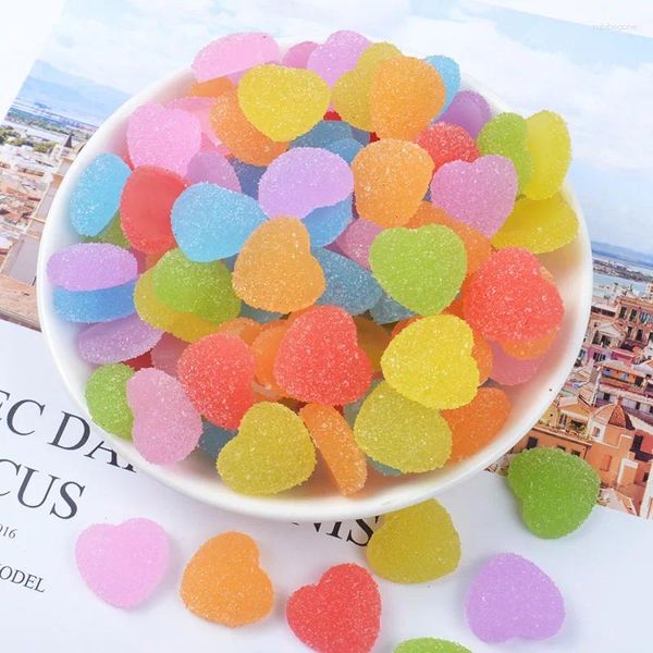 Dekorative Blumen 20pcs/Los Simulation Love Fudge Creme Mobiltelefon Hülle Zubehör Kühlschrank Stick Ohrnagelmaterial DIY Harz