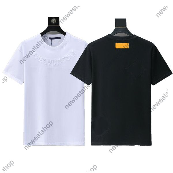 Männer Designer Tee T-Shirt 24SS Italien 3D-Buchstaben Druck Kurzarm T-Shirt Frauen Baumwolle Freizeit T-Shirts weiß schwarz m-xxxl