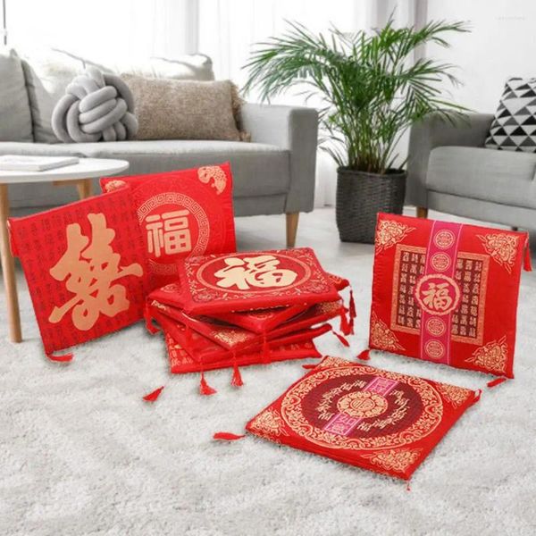 Travesseiro em estilo chinês assento no ano vermelho anos dos namorados presentes de casamento decoração de casa mistura ajoel quadrado com a janela de sacada de laço traseiro