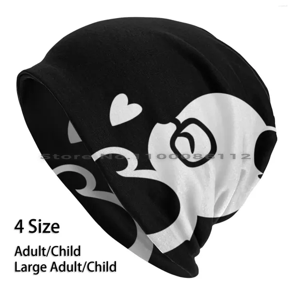 Berets Panda Porträt Beanies Strickhut randlos gestricktes Schädelkap Geschenk Casual Creative Creative