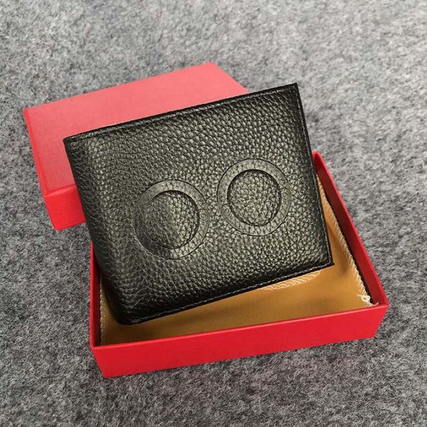 Bobao Mens Business Echtes Leather Kurzhilfe Geldbeutelkarten -Kreditkarten Inhaber Männer Brieftaschen Premium -Produkt Real Man Black Walet 2858