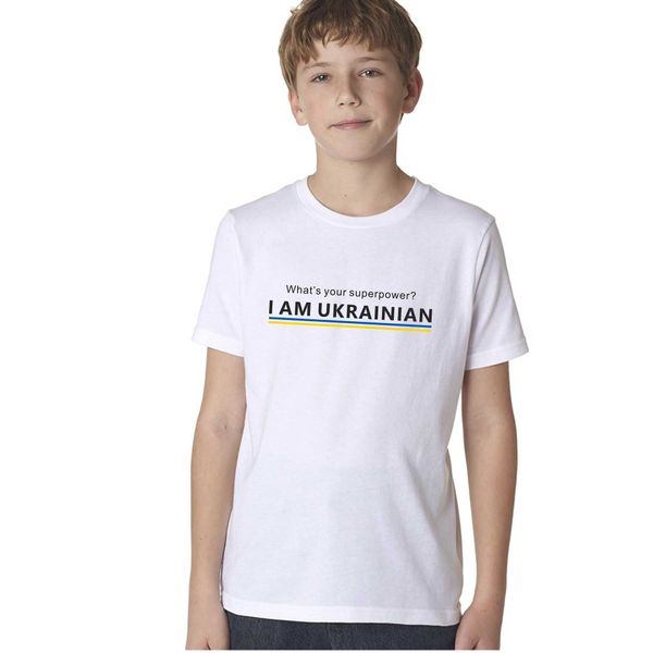 T-shirts Qual é a sua superpotência?Crianças patrióticas ucranianas Childrens 100% Camiseta de algodão pura T-shirt Top Top Baby Boutique Giftl240509
