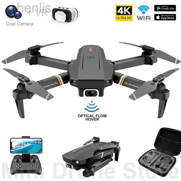 Drones v4 Easy Fly Mini FPV Drone 4K VR Fotografia aérea Intelligent Siga -me dobrando quatro helicópteros com câmera RC Helicopter Toys Free Return D240509