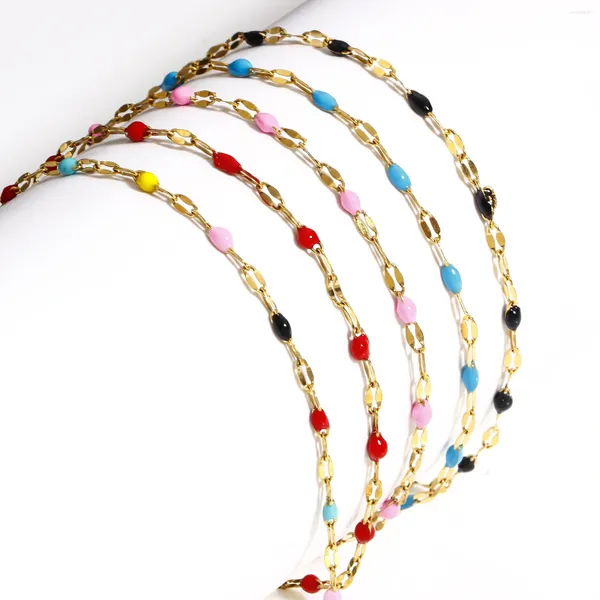 Braccialetti di fascino 1pc color oro in acciaio inossidabile in acciaio labbra bracciale per donne colorate perle ovali ovali perline da ragazza gigante