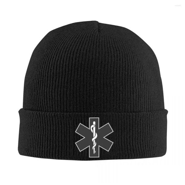 Boinas paramédicas EMS Estrela da vida knit chapéu gorro de inverno chaps de moda homens homens presentes de entrega acessórios de entrega chapéus lenços glo dh4bv