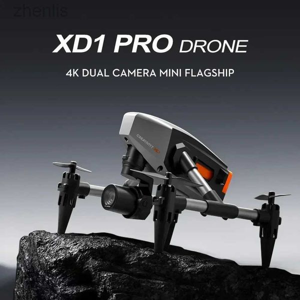 Дроны XD1 Mini RC Drone Toy с 4K Dual Camera HD WiFi FPV Photography Складывание четырех Helicopter Professional Optical Flow Drone D240509