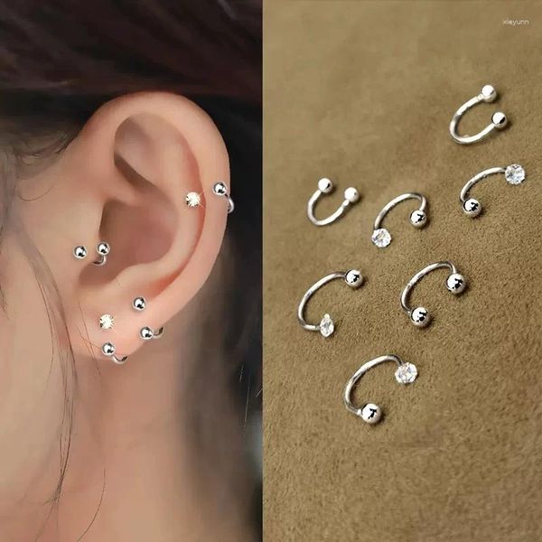 Brincos de bronzeamento de aço inoxidável anel de anel de anel de septo piercing para mulheres cartilagem de orelha TRAGUS GOTH CRISTAL JOENS