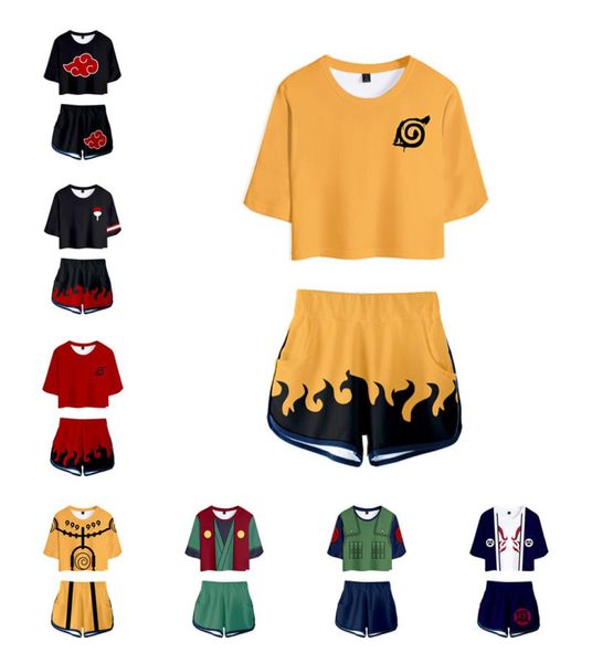 Anime Uchiha Itachi Cosplay Costumi Konaha Sasuke Kakashi T-shirt per adulti T-shorts Shorts Stupt Stupt Suit Sportswear New3749941