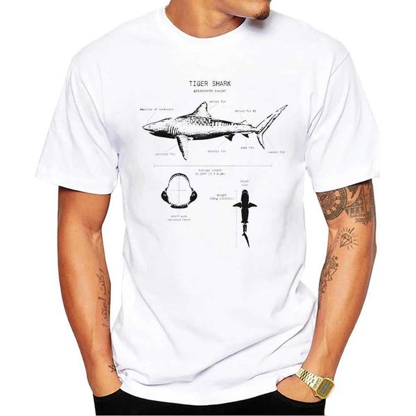 Herren T-Shirts Thub Vintage Whale Männlich lässig T-Anatomie-Druck Herren T-Shirt O-Neck Short Slve Herren Kleidung Y240509