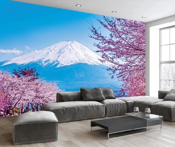 Kiraz Blossom Peyzaj Duvar Arka Planı Mural 3D Duvar Kağıdı 3D Duvar Kağıtları TV Fonu için 30353336022