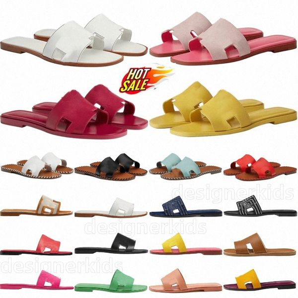 Дизайнерские сандалии Oran Slippers Кожа кожа Blanc Nior Rose Pale Epsome Etoupe Bleu Clair Denim Rouge Jaipur Granit Flash Orange Wofqns#