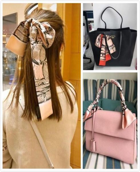 Handbag de moda imprimir pequeno retângulo de lenço de cabeça de cabeça lã de seda lata feminina para bolsas7031466