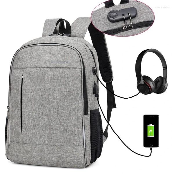 Backpack Women Men Fashion Anti-Theft Mens USB con porta Caricatore impermeabile Bag del laptop Notebook Scuola di viaggio