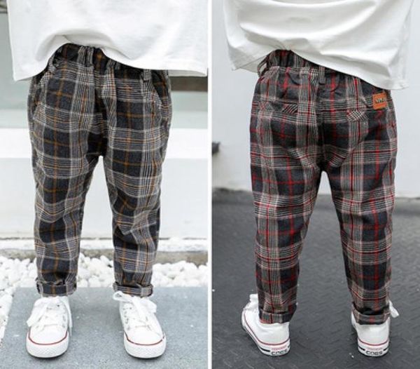 Herbstbaby Hosen lässige Neugeborene Boy Hohe Taillenhose Herbstboden Hosen lange süße Baby schwarz rote Plaid Pant8299433