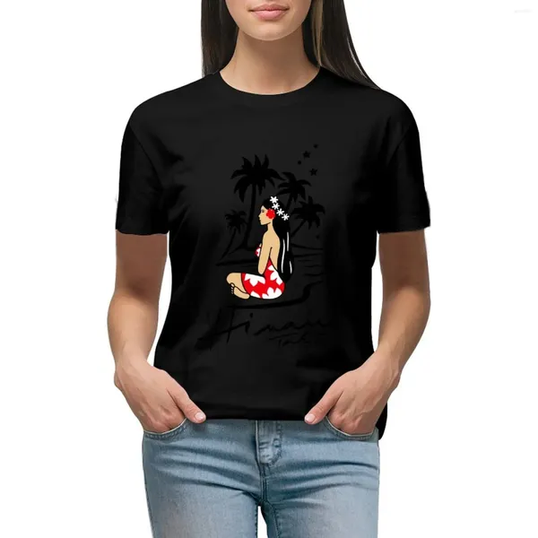 Polos femininos, homem legal, Hinano Tahiti Logo Nuova T-shirt Moda coreana de grandes dimensões camisetas lisonjeiras para mulheres