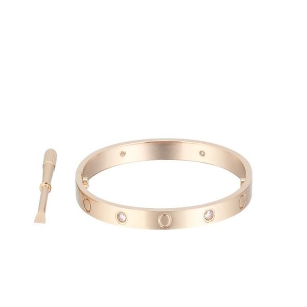 Love Braggle Bangle Bracciale Designer Braccialetti Gioielli di lusso Donne Bangle Classic 5 0 Titanio in acciaio in acciaio in lega oro Colori artigianali GOL 265J