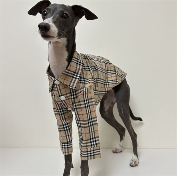 Roupas de cachorro Camisa quadriculada respirável confortável Little Lingti Whitbit Bellington Terrier Dog Roupas