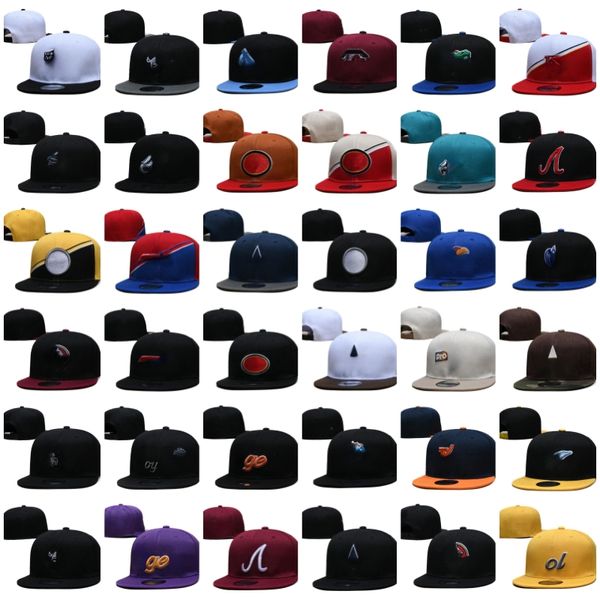 Todas as equipes esportam caps de snapback coloras planas coloras de beisebol vintage Chapéus ajustáveis com cor cinza sob letra de tamanho único BRIM