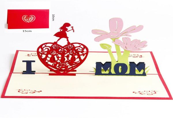 Aşk Anne Hediyeleri Teşekkürler Selam Festival Çiçekleri ile Tebrik Kartları Lazer Kesim Hollow El yapımı 3D Pop Up Anneler Günü Kartpostallar5038815