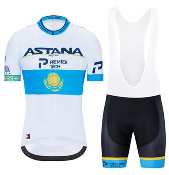 2021 Yarış Pro Team Bike Giyim Astana Bisiklet Jersey Seti Beyaz Ciclismo Jersey Kısa Kollu Set Bisiklet Giysileri MTB WEA2061403