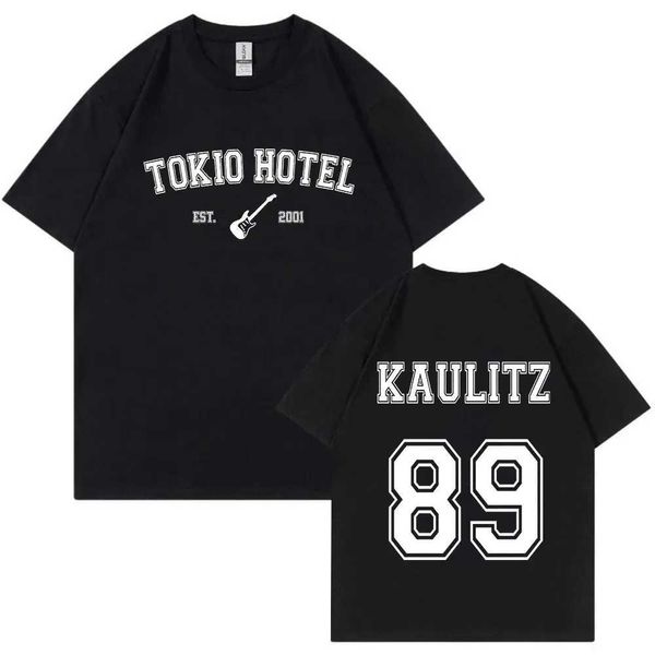 Мужские футболки 2023 Rock Band Tokio Hotel Kaulitz футболка Mens Fashion Pure Cotton Comfort Короткая футболка с высоким содержанием хип-хоп Punk Strtwear Tops T240506