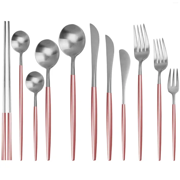 Set di stoviglie set rosa Silver 304 in acciaio inossidabile set di posate occidentali cucina da cucina forcone cucchiaio cucchiaio da tavolo dropship