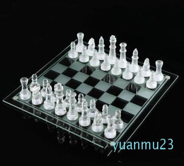 Whole2525cm K9 Glass Chess Medium Wrestling Packaging International Chess Game Высококачественный международный шахматный набор W1775352