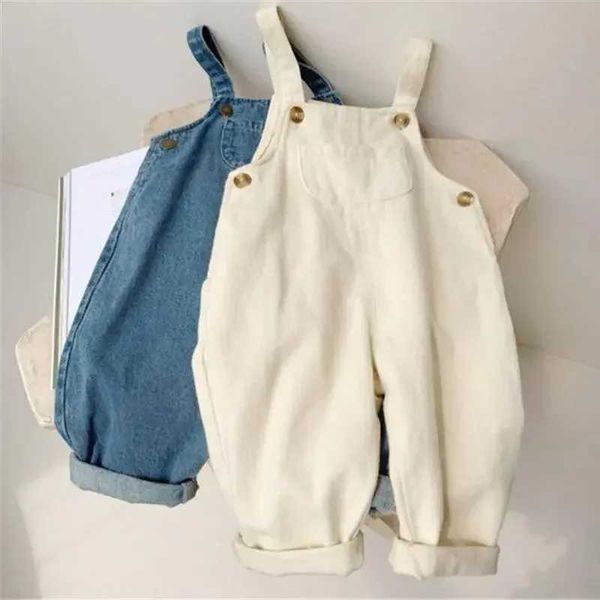 Non per la tuta Nuovo autunno di jeansuit da timore per bambini per bambini da ragazzo tasca sciolta di sospensione per pantaloni lunghi vestiti per la moda per 1-7 anni H240508