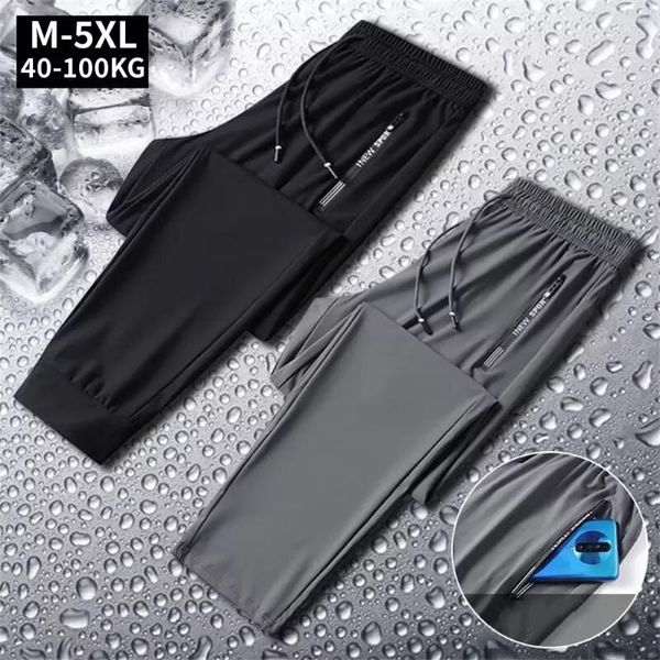 Calça masculina de verão homens legais mais tamanho de moletom de moldura casual masculino preto cinza fino solto solto rápido esporte longos cortes esportivos