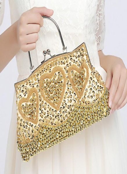 Verkaufe neue Stil Braut Handtaschen handgefertigtes Perlensticker Clutch Bag Make -up -Tasche Hochzeit Abend Partytasche Shuoshuo65883206329