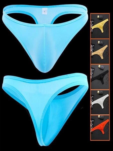 Unterbsucht Männer sexy Mini -Slips Low Taille Smooth Nylon Männliche Unterwäsche Slips Herren Tanga G Strings Jockstrap5885056