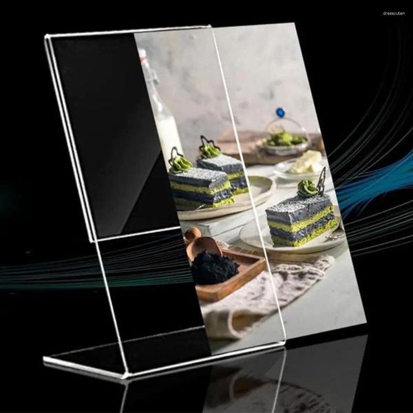 Çerçeveler A6 Şeffaf Akrilik Ekran Standı Masa Kartı Resim Rafı Ev Düğün Dekoru için Temiz Plaka Tutucu