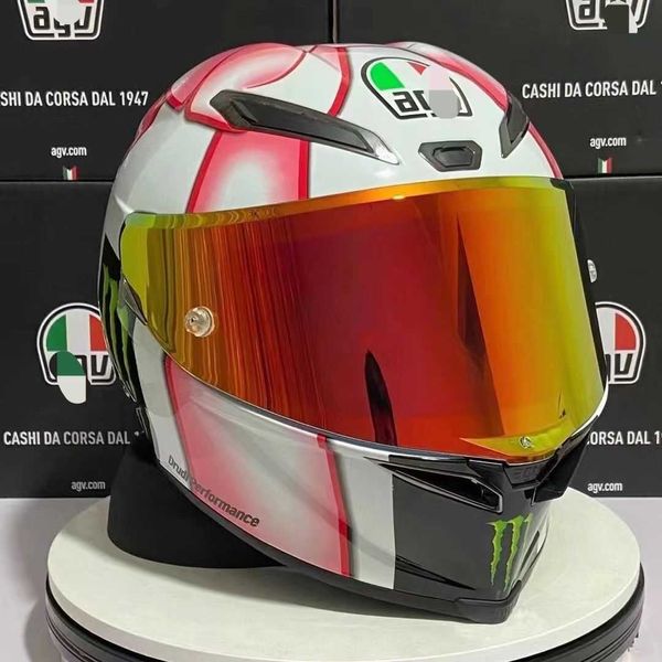 AA Designer Helmet AGV Caschi completi Pista Pista Paint completamente cotto Casco per moto pesante Rossi Attrezzatura domestica Attrezzatura per tutta la stagione Same Modello