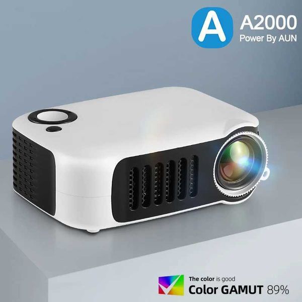 Проекторы AUN A2000 Portable Projector Led Home Theatre Projector Mini Theatre Smart TV Beam поддерживает 1080p Full HD Playback J240509