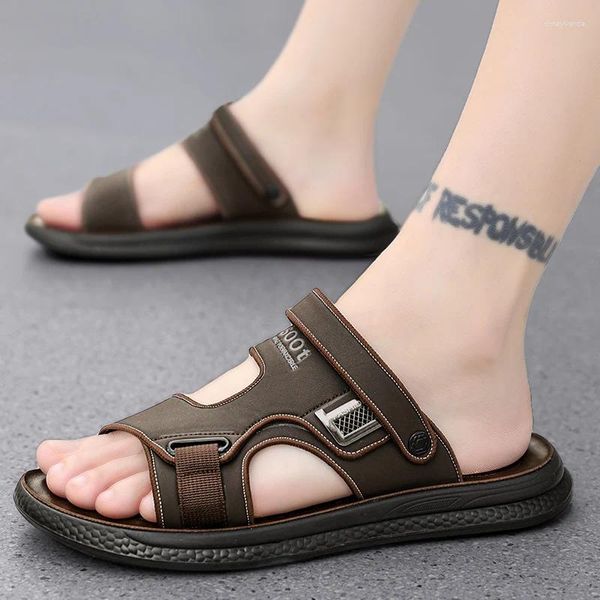 Lässige Schuhe modische 2024 Sommer Herren Sandalen Oxford Leder Sohle Beach authentische Pantoffeln Großhandel