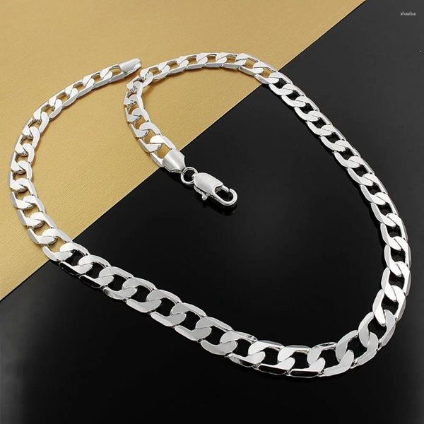 Correntes 925 Sterling Silver Copper Batilhado 16-30 polegadas 4mm 1: 1 Colar de corrente para homens homens de moda Jóias de casamento Presentes