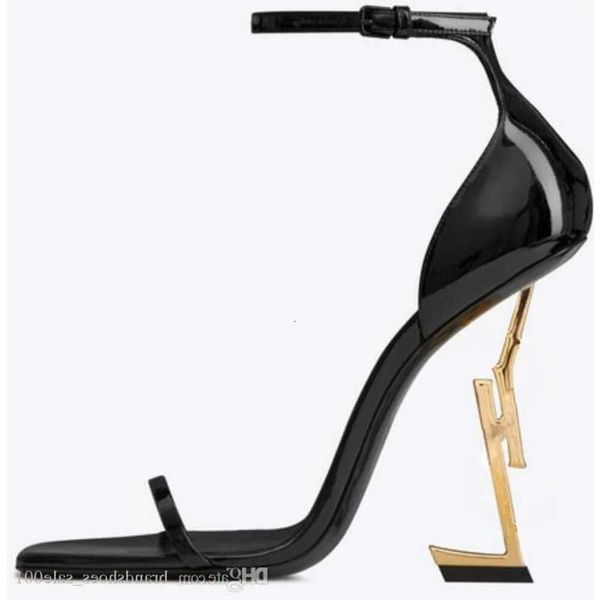 YSL ﾠ Bhite Box Designer Женщины красочные каблуки сандалии высочайший качественный квадрат T-strap