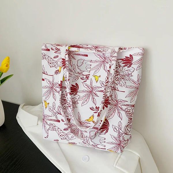 Sacchetti per la spesa da donna sacchetta di tela stampare femmina in stoffa di cotone spalla ecota borsetta ecologica