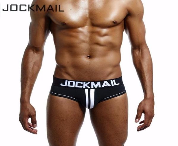 Jockmail Brand Men Underwear Open Back Sexy Double Tiping Bold Короткие хлопковые мужчины Краткие ягодицы без спины Cuecas Gay Jocks9354092
