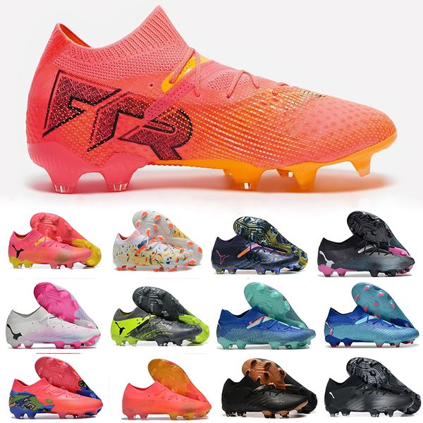 PM Fußballschuhe Zukunft 7 Ultimate Fg/Ag für immer schneller Sonnenuntergang Sonnenuntergang Glühen phänomenaler Pack schwarz weiß rosa Fußball -Fußball -Stollen Teaser Phänomenal FTR -Stiefel